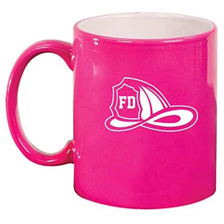 

Ceramic Coffee Tea Mug Cup Firefighter Helmet (Pink)