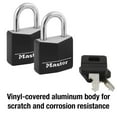 thumbnail image 3 of Master Lock Covered Aluminum 30 mm (1-3/16 in) Padlock with Key, 16mm (5/8 in) shackle, 2 pack, 3 of 5