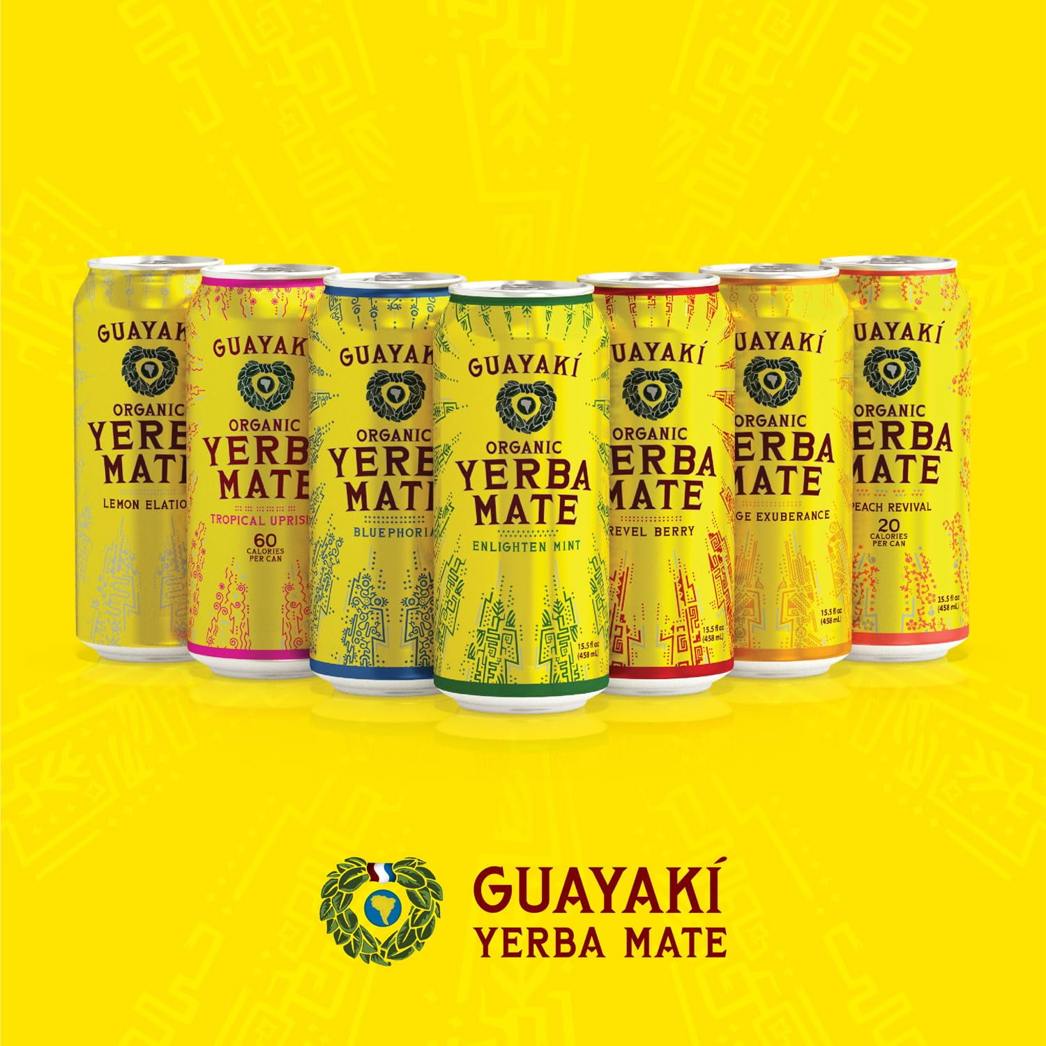 Guayaki Yerba Mate, Clean Energy Drink Alternative, Organic Bluephoria, 15.5oz Pack of 12, 150mg Caffeine