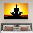 thumbnail image 4 of Yoga Meditation in Lotus Pose Under Golden Sky at Sunset Canvas Poster Bedroom Decor Sports Landscape Office Room Decor Gift,Frame-style,12x18inch(30x45cm), 4 of 8