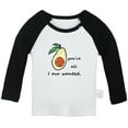 thumbnail image 2 of iDzn You're All I Avo Wanted Funny T shirt For Baby, Newborn Babies T-shirts, Infant Fruit Avocado Tops, 0-24M Kids Graphic Tees Clothing (Long Black Raglan T-shirt, 0-6 Months), 2 of 5