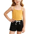 thumbnail image 2 of Piuwrlz Tank Top with Shorts Sets Girls 2 Piece Outfit Set Crew Neck Yellow Size 6 Years, 2 of 9