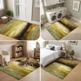thumbnail image 5 of Area Rugs 3'x5', Green Abstract Carpet Runner Indoor Outdoor Rugs Home Decor Aesthetic, Autumn Rustic Gradient Vintage Oil Painting Non Slip Mats Washable Accent Rug for Living Room Bedroom, 5 of 7