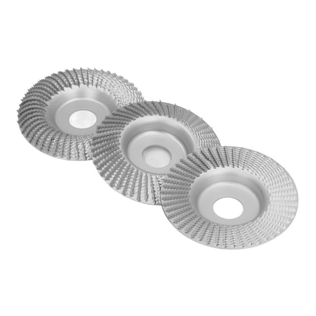Moulin d'Angle Roue de Sculpture, Résistance à l'Usure Acier au Carbone 3 Pcs 100mm Disque de Sculpture Ensemble Biseau Plat Arc Types Grand Compatibilité pour Tailler Ébautter Chamfering