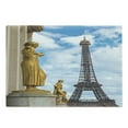 thumbnail image 1 of Paris Cutting Board, Antique Golden Yellow Toned Sculptures Clouds Sky and Iconic Eiffel Tower Print, Decorative Tempered Glass Cutting and Serving Board, in 3 Sizes, by Ambesonne, 1 of 2