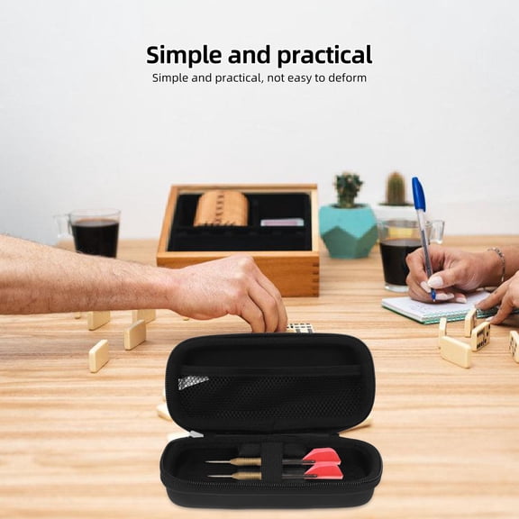 SEWOART Stylish Black Darts Case Box with Slot Holders for Steel Tip Darts Lightweight and Durable