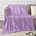 thumbnail image 3 of BEDELITE Fleece Throw Blanket for Couch 3D Ribbed Jacquard Cozy, Fluffy, Plush Lightweight Lavender Throw Blankets for Bed, Sofa, 50x60 inches, 3 of 9