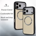 thumbnail image 6 of for iPhone 17 Magnetic PU Leather Case, Compatible with MagSafe, Classic Wireless Charging Shock Absorbing Ultra Slim Grip Friendly Drop Protective Back Cover, Beige, 6 of 8