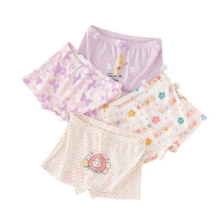 

Kids Toddler Baby Girls Underwear Fashion Casual Cute Cartoon Comfortable Briefs Shorts Pants Cotton Underwear Trunks 4PCS Pack