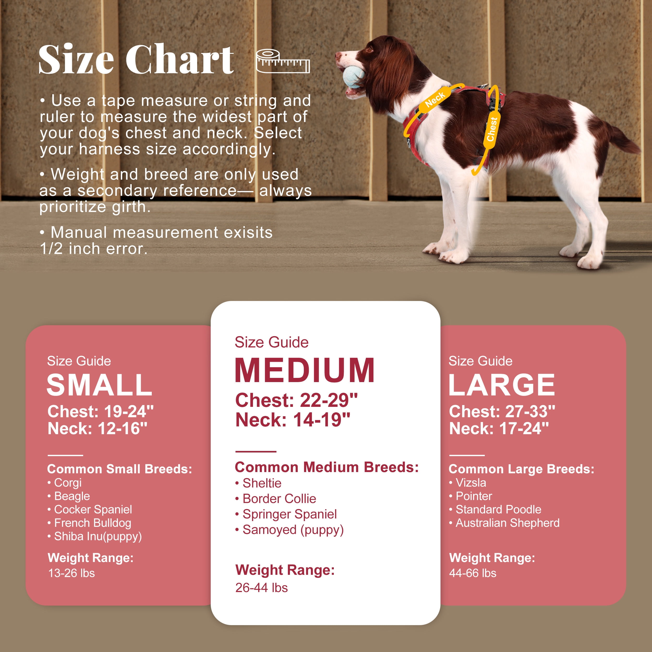 Pet Artist Vintage Dog Harness No Pull Dog Vest Harness with Easy Control Handle, PU Leather,Breathable Padded Dog Chest Harness Adjustable for Medium Dogs,Red,M
