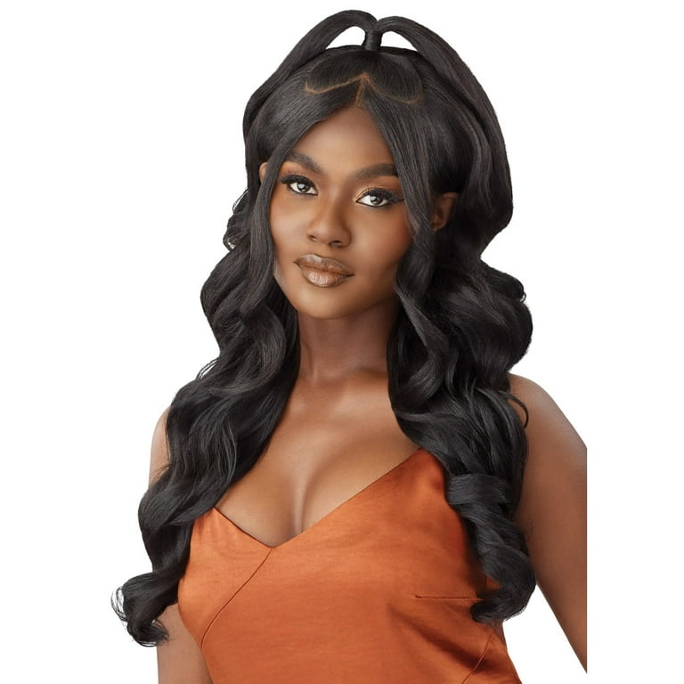 Outre Human Hair Blend Glueless HD 5X5 Lace Closure Wig Body Curl