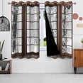 thumbnail image 2 of Brown Wooden Window Blackout Curtains, Winter Outdoor Snowy White Woods Curtain For Bedroom, Christmas Living Room Window Drapes With Grommets 26"W x 63"L (Pack of 2), 2 of 6
