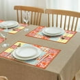 thumbnail image 4 of Linen Placemats Set Of 4 11.8x17.7 Inch,Pioneer Colorful Flowers Fabric Table Mats,Resistant Washable Wipeable Table Mat for Party Kitchen Dining Home Decor, 4 of 6