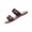 Brown, variant on CHUMUD Women's Faux Leather Flat Slide Sandals Double Strap Buckle Open Toe Casual Summer Beach Shoes