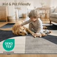 thumbnail image 4 of ODIKA 5'x7' Washable Area Rug Non-Slip, Chair-Friendly Large Abstract Grid Panel Contemporary Blackrug Pile Grey for Dining Room, Under Table, Home Office, 4 of 7