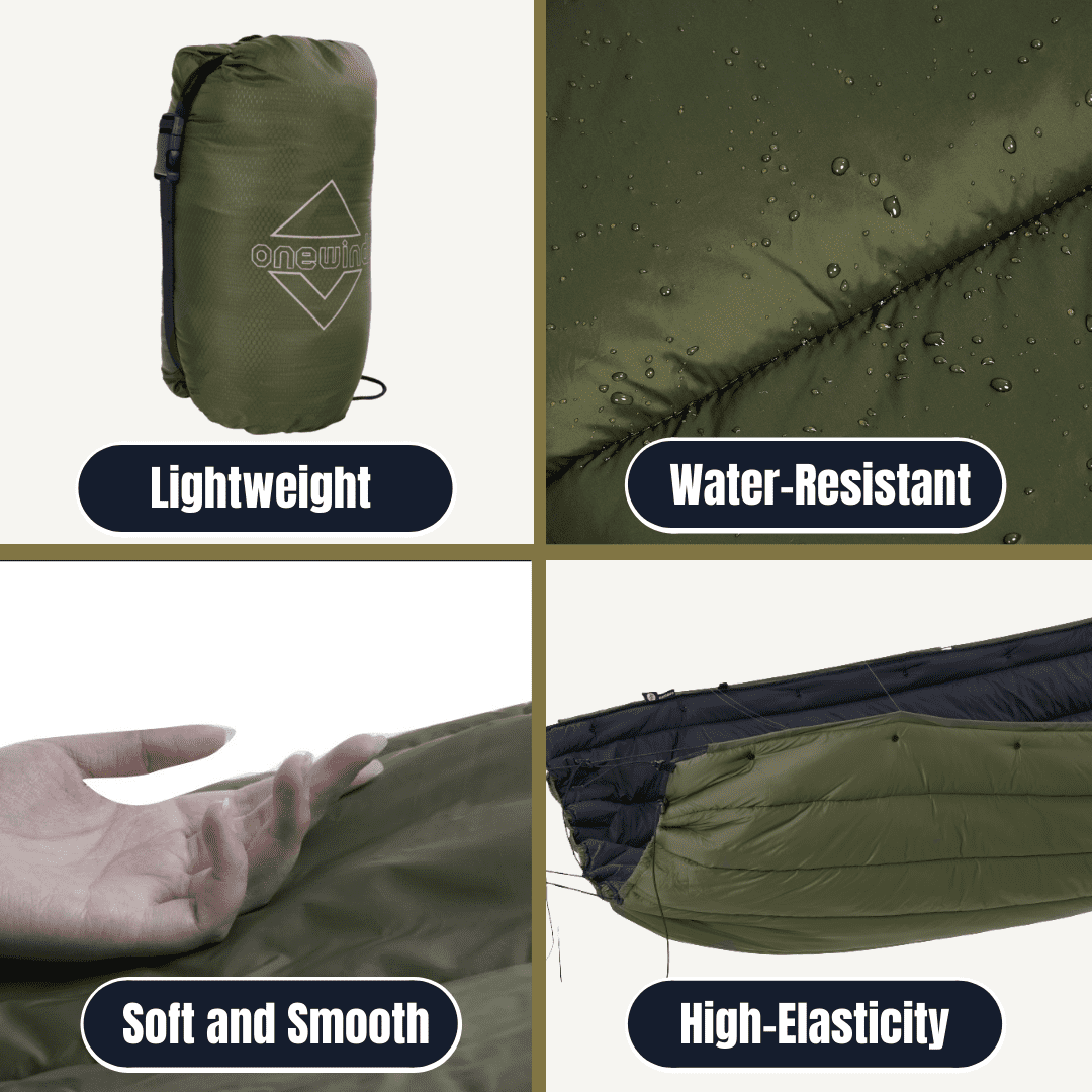 Onewind Hammock Underquilt for Camping, Hiking, Backpacking , 50F, Olive Green, 82inch x 52inch