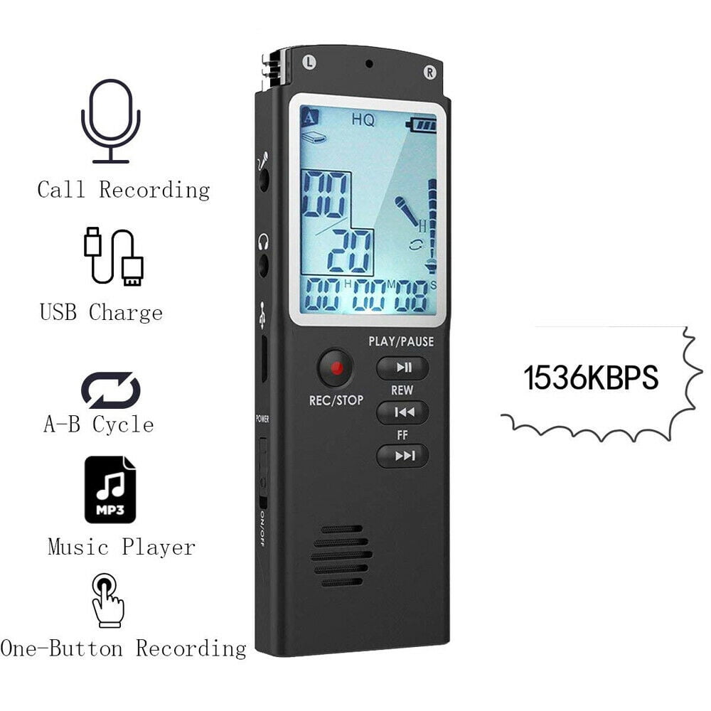 32GB Voice Activated Recorder, Small Recording Devices Recording Voice Recorder MP3 Player for Lecture, Meeting, Interview