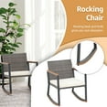 thumbnail image 2 of 3 Pieces Rocking Bistro Set, Patio Rattan Furniture Conversation Chairs with Coffee Table & Cushions for Balcony Porch Poolside, 2 of 6