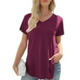 thumbnail image 5 of Womens Athletic Tops T Shirt Women Short Sleeve Exercise Shirts Women Casual Workout Tops Pack of T Shirts Oversized Tee Shirt Women's Tees Polyester Tees Short Sleeved Athletic Red XL, 5 of 6