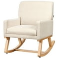 thumbnail image 6 of Gymax Mid Century Fabric Rocking Chair Upholstered Accent Armchair Lounge Chair Beige, 6 of 10
