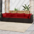 thumbnail image 1 of vidaXL 4 Piece Garden Lounge Set with Cushions Brown Poly Rattan, 1 of 5
