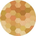 thumbnail image 1 of Ahgly Company Machine Washable Indoor Round Transitional Neon Orange Area Rugs, 3' Round, 1 of 7