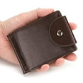 thumbnail image 4 of Luxury Gift Small Money Purses Zipper Wallet Hasp Pull Type ID Credit Card Holder Slim Leather Wallet Money Clip Coin Bag BLACK, 4 of 8