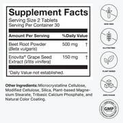 Humann SuperBeets Heart Tablets Smooth Coat 500mg, 60 Count