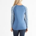 thumbnail image 5 of Womens L/XL Blue Floral Brushed Jersey Contrast Long Sleeve Top by Howard's, 5 of 5