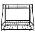 thumbnail image 5 of Twin-Over-Full Bunk Bed with Sturdy Steel Frame, Metal Bunk Bed with Twin Size Trundle and Two-Side Ladders (Black), 5 of 6