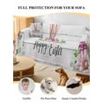 thumbnail image 4 of Easter Couch Cover for 2 Cushion Sofa, Spring Farmhouse Watercolor Bunny Flower Wood Grain Washable Loveseat Sofa Covers Slipcover for Sectional Sofas L-Shaped, Couch Throw Cover 71"x118", 4 of 9