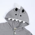 thumbnail image 4 of MYGBCPJS Baby Boy Girl Shark Cartoon Hooded Romper Outwear Toddler Cute Long Sleeve Zipper Jumpsuit Pajamas Outfit One-Piece, 4 of 8