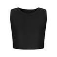 thumbnail image 3 of WUANDIXFA Girls Tank Tops Kids Athletic Ribbed Knit Sleeveless Crop Tops Basic Camisole 5-14 Years (Black, 7-8 Years), 3 of 6
