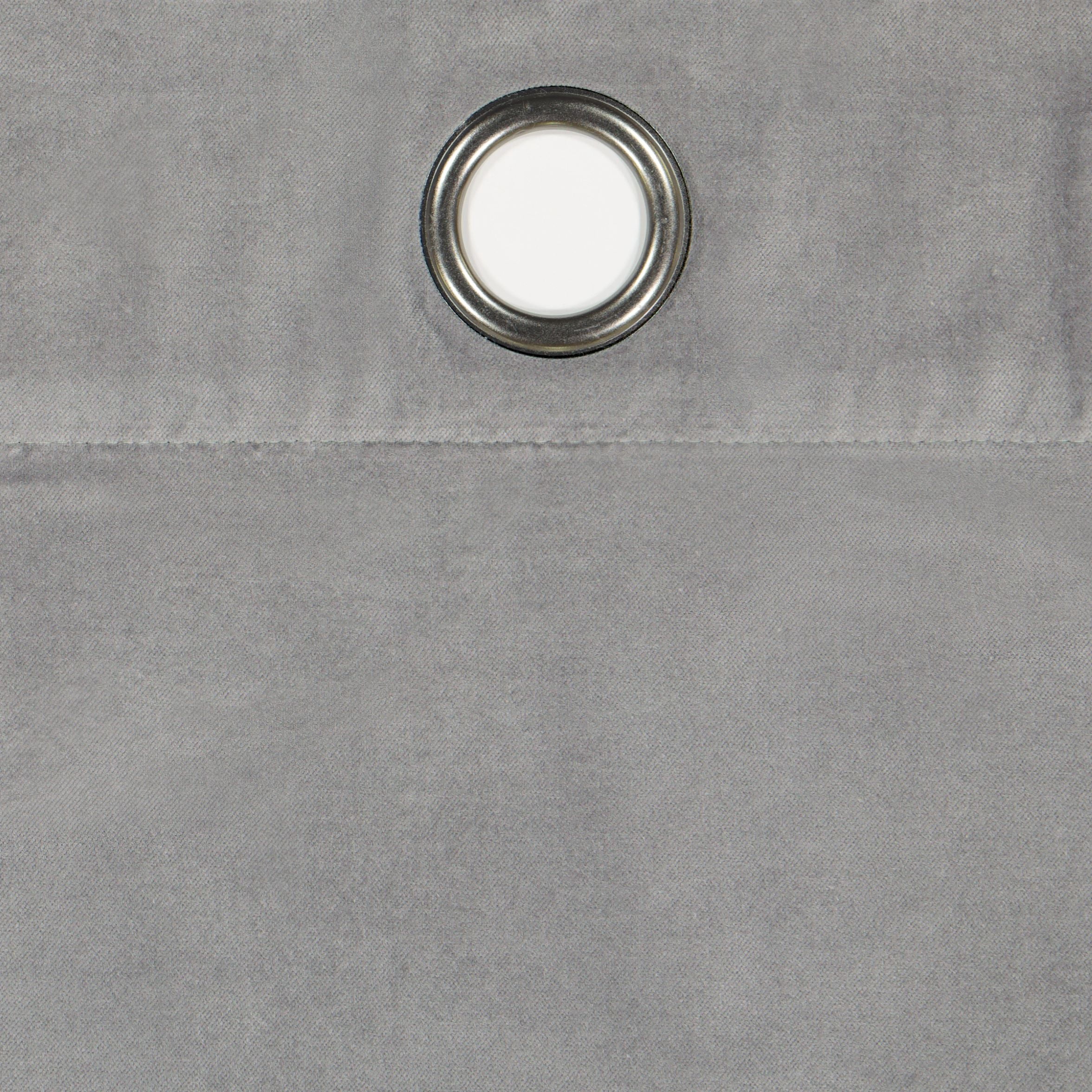 Eclipse Luxury Cotton Velvet, 100% Blackout, Grommet, Single Curtain Panel, 50"x96", Dark Grey