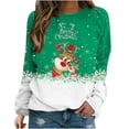 thumbnail image 1 of Moda navideña para mujer, informal, de manga larga, cuello redondo, estampado, sudadera para mujer, Tops Pompotops gfhjh14491, 1 of 5