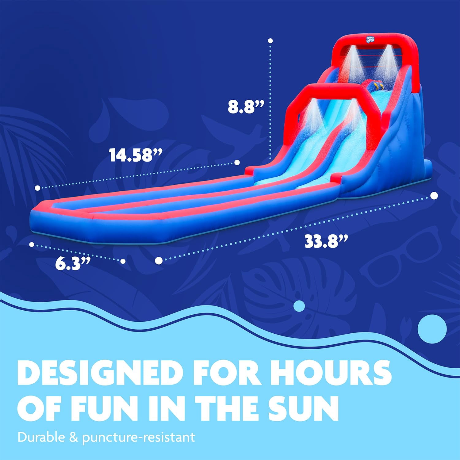 Sunny & Fun Fun Inflatable Water Slide with Pool - Backyard All-in-One Water Slide