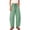 Army Green, variant on Women's Plaid Pants High Waisted Wide Leg Capri Pants Casual Loose Fit Drawstring Elastic Waist Baggy Trousers with Pockets for Summer Daily Vacation