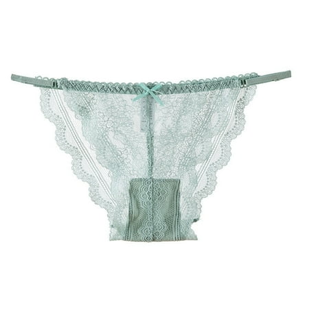 SUNYCUTER Sexy Sexy Lace Hollowed Out Mesh Panties Women Mid Waist Bottom Crotch Girl Briefs Women s Cotton Underwear High Waisted Ladies Full Coverage Panties High-Cut Stretch Cool Underwear