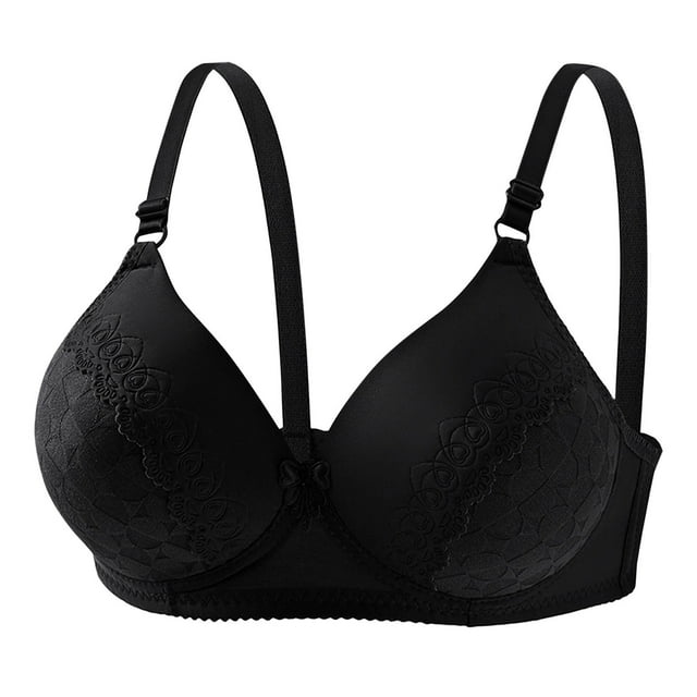 WRKEKC Wireless Back Closure Bra Textured Design Breathable Comfort Support Lightweight T-Shirt Bra for Women Everyday Wear