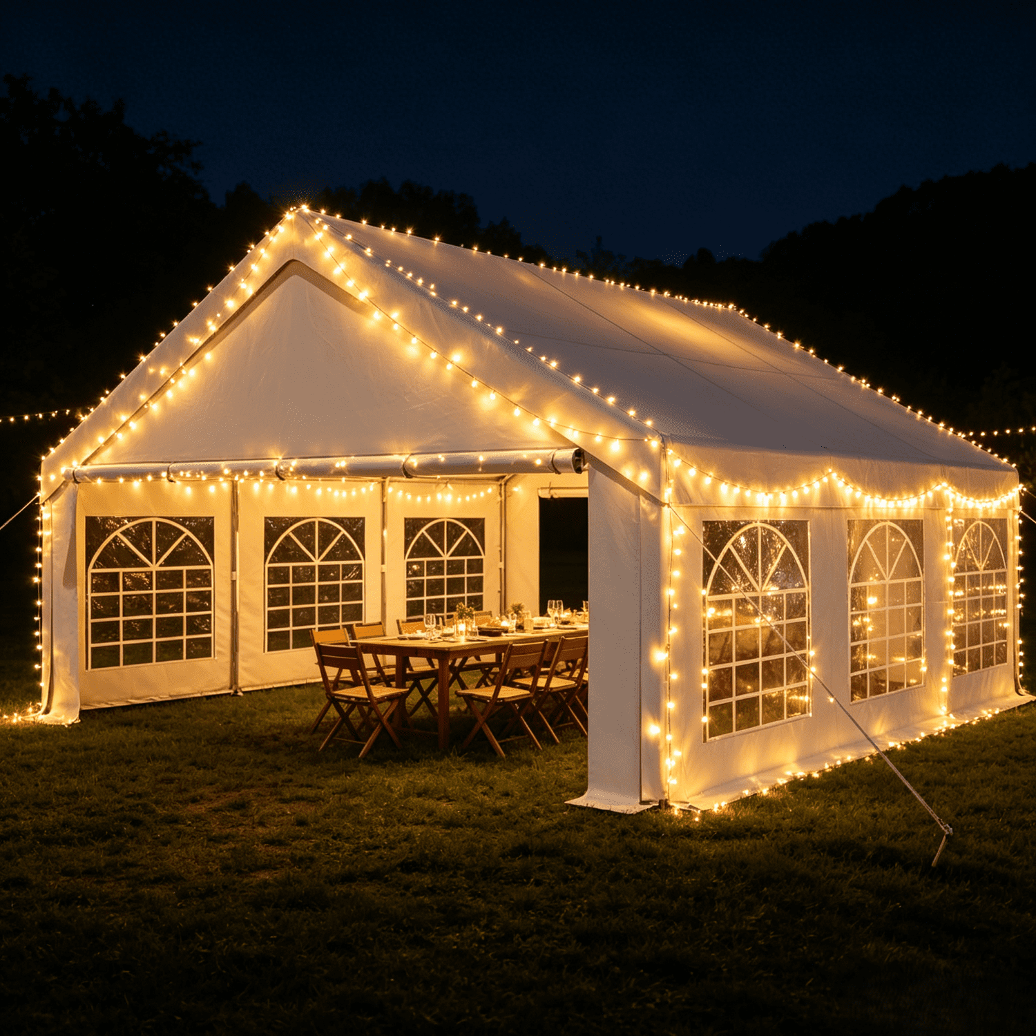 Ktaxon 20x20FT Large Party Tent, Heavy Duty Outdoor  Big Canopy Tent with 4 Removable Sidewalls, Patio Assembled Canopy Tent with 2 Roll up Doors & 6 Windows for Parties Wedding Commercial