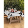thumbnail image 3 of Outdoor Tablecloth with Umbrella Hole for Patio/Picnic/Party/Camping, Black White Botanical Waterproof Table Cloth Rectangle Table Cover Washable, Red Moon Ink Wash Art (52"x 70"), 3 of 8