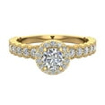 thumbnail image 4 of Round Brilliant Halo Diamond Engagement Ring for Women Stackable Luscious Milgrain Design 18K Gold 0.85 carat (G,VS1), 4 of 5