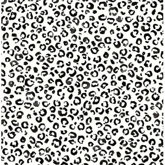 Daisy Bennett DB20600 20.5 in. x 18 ft. Classic Leopard Peel & Stick Wallpaper, Black & White
