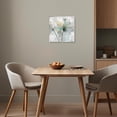 thumbnail image 5 of ZHONGYUTONG Teal Dandelion Canvas Wall Art Grey White Flower Pictures Print Rustic Neutral Floral Painting for Bathroom Decor Framed (16.00" x 16.00"), 5 of 5