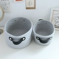 thumbnail image 4 of Nordic Storage Basket with Handles Hand Woven Cotton Rope Container Toy Sundries Key Desktop for Wardrobe Closet Milk White S, 4 of 10
