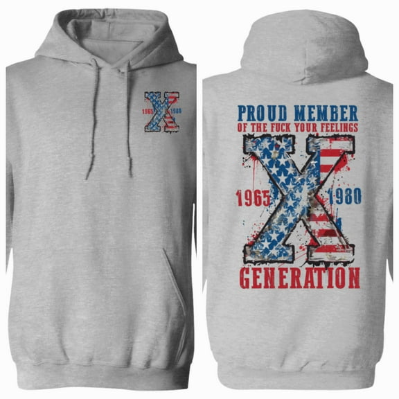 Gen X Front and Back Print Pullover Hoodie