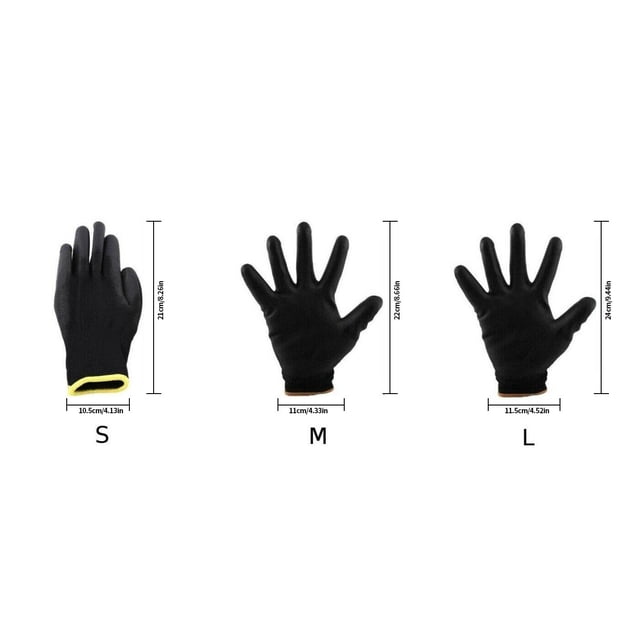 Guantes de trabajo de precisión Protección de manos Guantes flexibles de nailon antiestático con revestimiento de PU, 20 pares, xL Methold HA5743-08