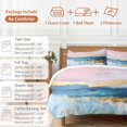 thumbnail image 6 of Blue Gold Abstract Bedding Duvet Cover Set Twin Size 4 Pieces Oil Painting Modern Impressionism Bedding Set with Zipper Closure, 1 Comforter Cover 68x86 Inches 1 Flat Sheet & 2 Pillow Cases, 6 of 7