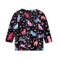 thumbnail image 4 of CCRFTGI Cute Tops for Kids Girls Size 10-12 3/4 Sleeve Animal Print Girls Fashion Tee Shirts Summer Casual Loose Comdy Crew Neck T-Shirts Navy 11-12 Years, 4 of 4
