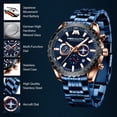 thumbnail image 4 of Reloj de Hombre Megalith 8212M Cronógrafo Casual Acero Azul, 4 of 5